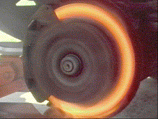 The brake disk on a car can glow red hot